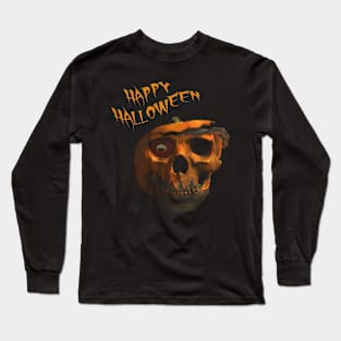 Halloween - Pumpkin Skull Long Sleeve T-Shirt